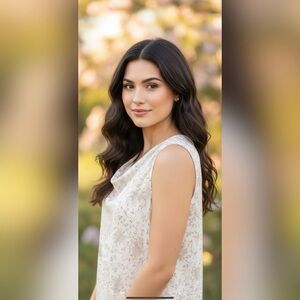 Cosmo Silk Delicate Floral Print Sleeveless  Blouse  Size Large